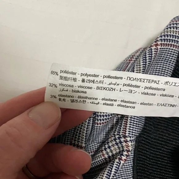 Zara Plaid Trouser Pant Grey size Xsmall - Picture 12 of 15